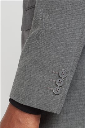  Grey Semi Plain Tailored Fit Suit Jacket