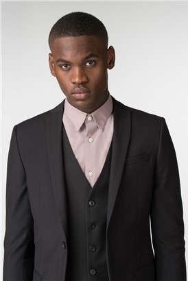  Black Twill Slim Fit Suit Jacket