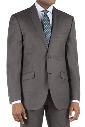  Charcoal Pick and Pick Tailored Fit Suit Jacket