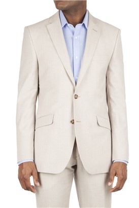  Oatmeal Linen Blend Suit Jacket