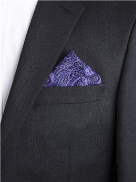  Purple Paisley Pocket Square