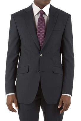  Navy Prince of Wales Check Regular Fit Jacket