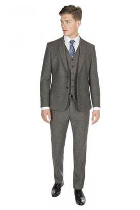 Stvdio Grey Textured Ivy League Suit Jacket