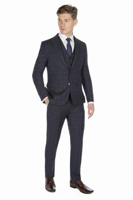 Stvdio Blue with Teal Overcheck Ivy League Suit Jacket