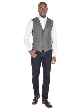  Grey Herringbone Waistcoat