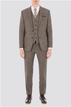 Oatmeal Donegal Slim Fit Suit Jacket