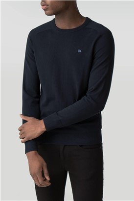  Navy Cotton Crew Neck Jumper