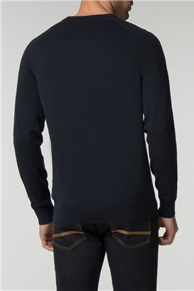  Navy Cotton Crew Neck Jumper