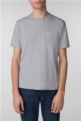  Grey Pocket Crew Neck T-Shirt