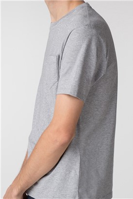  Grey Pocket Crew Neck T-Shirt