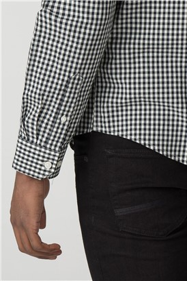  Long Sleeve Black Gingham Shirt