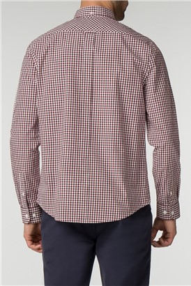  Long Sleeve Burgundy Gingham Shirt