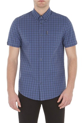  Blue Short Sleeve Gingham Shirt