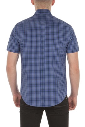  Blue Short Sleeve Gingham Shirt