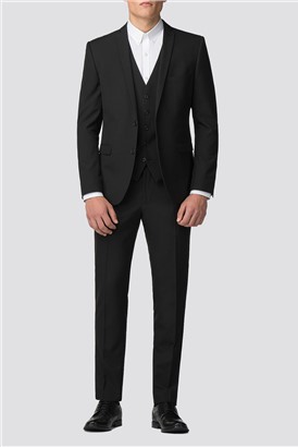 Branded Black Slim Fit Suit Trousers