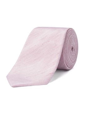  Pink Linen Plain Tie