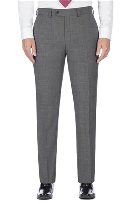 Grey Pick and Pick Regular Fit Travel Suit Trouser