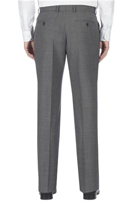 Grey Pick and Pick Regular Fit Travel Suit Trouser