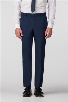  Slim Fit Plain Navy Panama Trousers