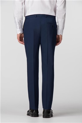  Slim Fit Plain Navy Panama Trousers