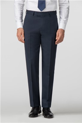  Navy Stripe Regular Fit Trousers