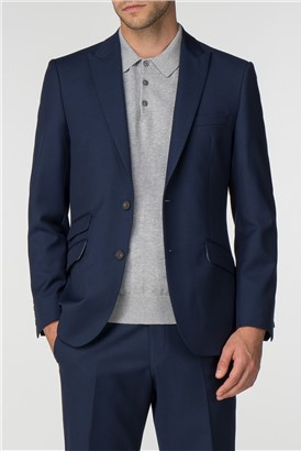  Blue Textured Tailored Fit Jacket