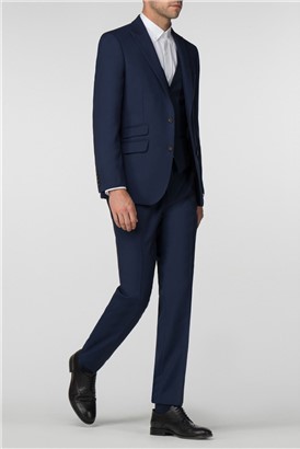  Blue Textured Tailored Fit Jacket