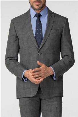  Charcoal Check Tailored Fit Jacket