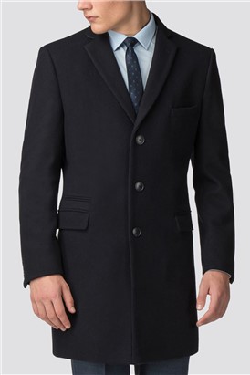  Navy Melton Overcoat