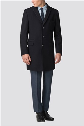  Navy Melton Overcoat