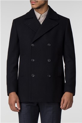  Navy Melton Slim Fit Peacoat