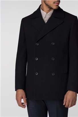  Navy Melton Slim Fit Peacoat