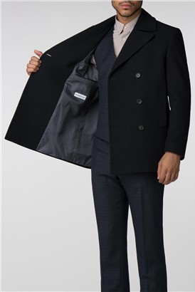  Navy Melton Slim Fit Peacoat