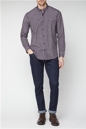 Long Sleeve Navy Check Shirt