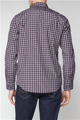 Long Sleeve Navy Check Shirt