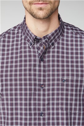 Long Sleeve Navy Check Shirt