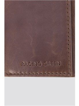  Dark Tan Leather Trifold Wallet