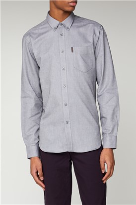  Grey Long Sleeved Oxford Shirt