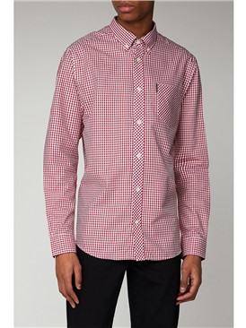  Red Long Sleeved Gingham Shirt