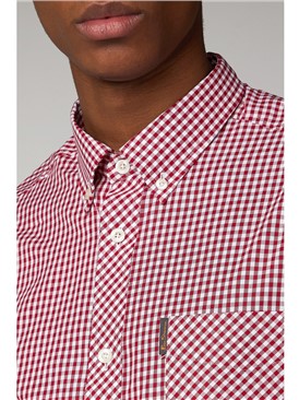  Red Long Sleeved Gingham Shirt