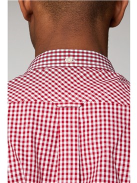  Red Long Sleeved Gingham Shirt