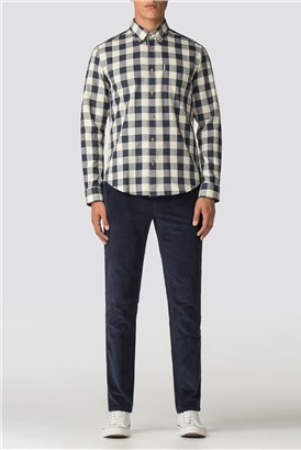  Long Sleeve Blue Parquet Gingham Shirt