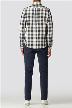  Long Sleeve Blue Parquet Gingham Shirt