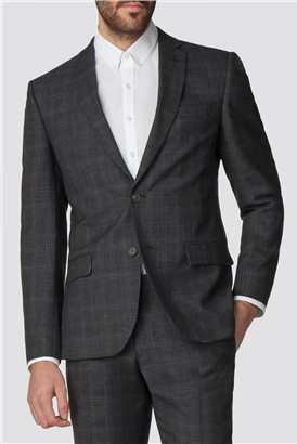  Charcoal Rust Check Tailored Fit Suit Jacket