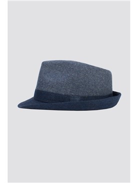  Blue Herringbone Trilby