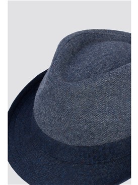  Blue Herringbone Trilby