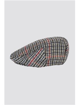  Blue and Rust Tweed Flat Cap