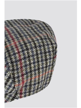  Blue and Rust Tweed Flat Cap