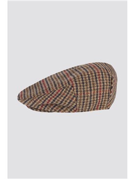  Brown and Rust Tweed Flat Cap