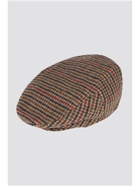  Brown and Rust Tweed Flat Cap